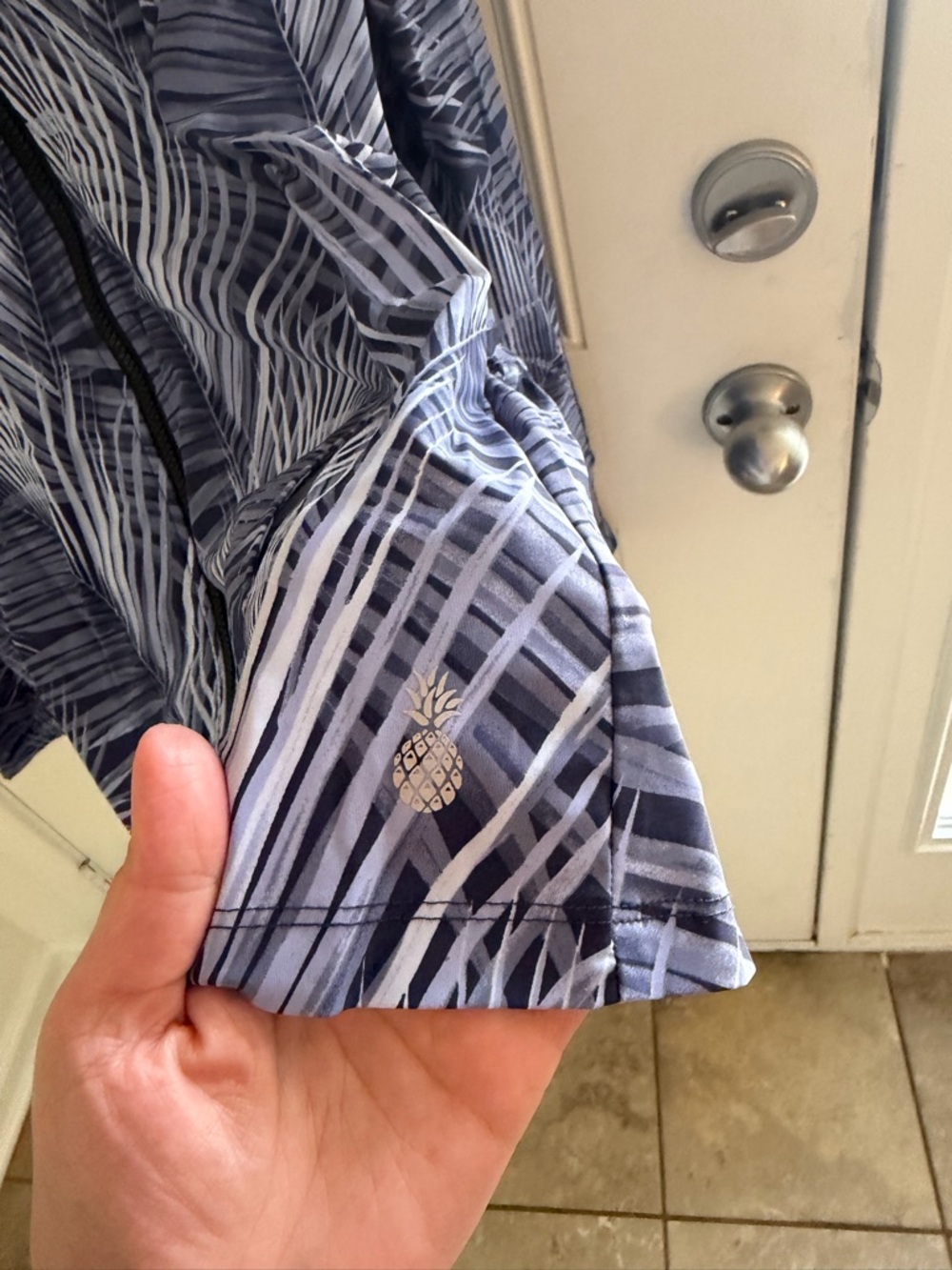 Tommy Bahama Island Zone Navy and White Palm-Print Hooded Jacket - Picture 3 of 7